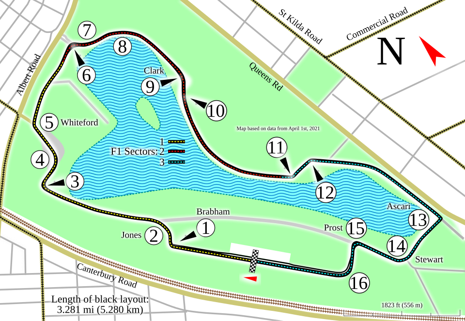 Albert Park Circuit track layout