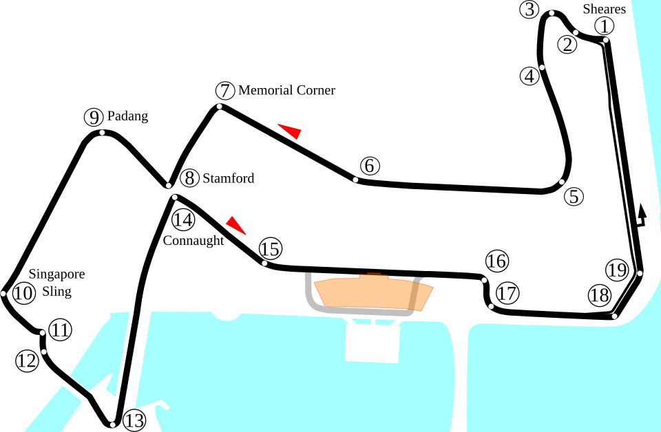Marina Bay Street Circuit track layout
