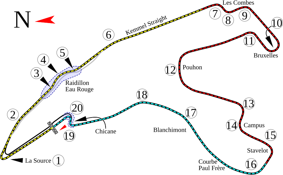 Circuit de Spa-Francorchamps track layout
