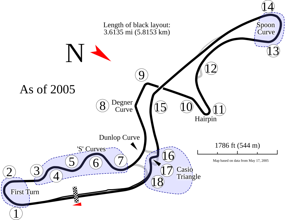 Suzuka International Racing Course track layout